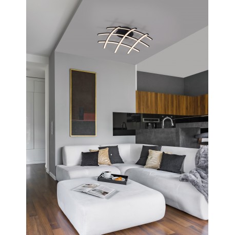 Triac Dimmable Sandy Black Aluminium & Acrylic LED 36 Watt 230 Volt 1800Lm 3000K IP20 D : 59 W: 59 H: 15 cm 