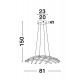 Triac Dimmable Sandy Black Aluminium & Acrylic LED 83 Watt 230 Volt 4000Lm 3000K IP20 D : 81 W: 81 H: 150 cm Adjustable Height 