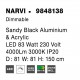 Triac Dimmable Sandy Black Aluminium & Acrylic LED 83 Watt 230 Volt 4000Lm 3000K IP20 D : 81 W: 81 H: 150 cm Adjustable Height 