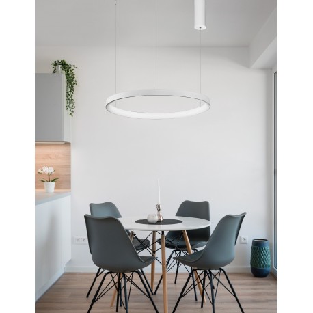 3000K Triac Dimmable Sandy White Aluminium & Acrylic LED 38 Watt 230 Volt 2175Lm IP20 D: 48 H: 150 cm Adjustable Height 