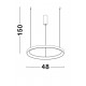 3000K Triac Dimmable Sandy White Aluminium & Acrylic LED 38 Watt 230 Volt 2175Lm IP20 D: 48 H: 150 cm Adjustable Height 