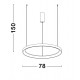 Triac Dimmable Sandy White Aluminium & Acrylic LED 61 Watt 230 Volt 4235Lm 3000K IP20 D: 78 H: 150 cm Adjustable Height 