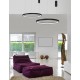 Triac Dimmable Sandy Black Aluminium & Acrylic LED 61 Watt 230 Volt 4235Lm 3000K IP20 D: 78 H: 150 cm Adjustable Height 