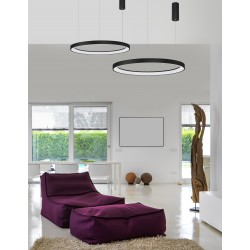 Triac Dimmable Sandy Black Aluminium & Acrylic LED 61 Watt 230 Volt 4235Lm 3000K IP20 D: 78 H: 150 cm Adjustable Height 