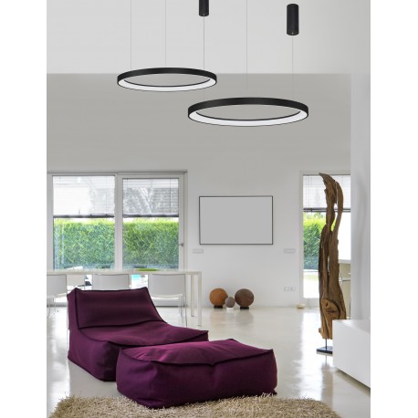 Triac Dimmable Sandy Black Aluminium & Acrylic LED 61 Watt 230 Volt 4235Lm 3000K IP20 D: 78 H: 150 cm Adjustable Height 