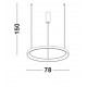 Triac Dimmable Sandy Black Aluminium & Acrylic LED 61 Watt 230 Volt 4235Lm 3000K IP20 D: 78 H: 150 cm Adjustable Height 