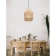Natural Rattan Black Fabric Wire & Base LED E27 1x12 Watt 230 Volt IP20 Bulb Excluded D: 35 H1: 44 H2: 215 cm Adjustable height 