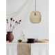 Natural Rattan Black Fabric Wire & Base LED E27 1x12 Watt 230 Volt IP20 Bulb Excluded D: 30.5 H1: 34 H2: 215 cm Adjustable heigh