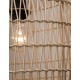 Natural Rattan Black Fabric Wire & Base LED E27 1x12 Watt 230 Volt IP20 Bulb Excluded D: 30.5 H1: 34 H2: 215 cm Adjustable heigh