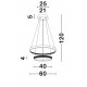 Triac Dimmable Antique Gold Brass Aluminium & Acrylic LED 62 Watt 230 Volt 3113Lm 3000K IP20 D: 60 H: 120 cm Adjustable Height 
