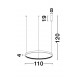 Traic Dimmable Sandy Black Aluminium & Acrylic LED 60 Watt 230 Volt 4030Lm 3000K IP20 D: 110 H: 120 cm Adjustable height 
