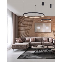 Traic Dimmable Sandy Black Aluminium & Acrylic LED 30 Watt 230 Volt 1828Lm 3000K IP20 D: 40 H: 120 cm Adjustable height 
