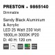 Traic Dimmable Sandy Black Aluminium & Acrylic LED 30 Watt 230 Volt 1828Lm 3000K IP20 D: 40 H: 120 cm Adjustable height 