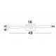 Chrome Aluminium & Acrylic LED 12 Watt 230 Volt 874Lm 3000K IP44 L: 49 W 1: 2 H: 6.5 cm 