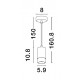 Sandy Black & Gold Aluminium LED GU10 1x10 Watt IP20 220-240 Volt Bulb Excluded D: 5.9 H1: 10.8 H2: 160.8 cm 