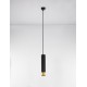 Sandy Black & Gold Aluminium Black Fabric Cable H: 200 cm LED GU10 1x13 Watt IP20 230 Volt Bulb Excluded D: 6 H: 30 cm 