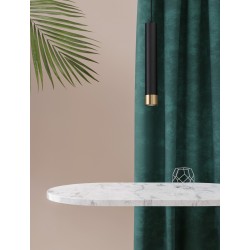 Sandy Black & Gold Aluminium Black Fabric Cable H: 200 cm LED GU10 1x13 Watt IP20 230 Volt Bulb Excluded D: 6 H: 40 cm 