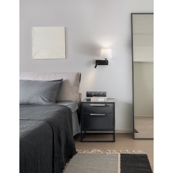 White Fabric Shade & Sandy Black Aluminium Adjustable - Switch On/Off LED Samsung 3 Watt 210Lm 3000K LED E27 1x12 Watt 230 Volt 