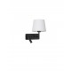 White Fabric Shade & Sandy Black Aluminium Adjustable - Switch On/Off LED Samsung 3 Watt 210Lm 3000K LED E27 1x12 Watt 230 Volt 