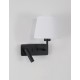 White Fabric Shade & Sandy Black Aluminium Adjustable - Switch On/Off LED Samsung 3 Watt 210Lm 3000K LED E27 1x12 Watt 230 Volt 