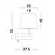 White Fabric Shade & Sandy Black Aluminium Adjustable - Switch On/Off LED Samsung 3 Watt 210Lm 3000K LED E27 1x12 Watt 230 Volt 