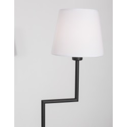 White Fabric Shade Sandy Black Aluminium LED E27 1x12 Watt 230 Volt IP20 Bulb Excluded Cable Length: 174 cm D: 35 W: 18 H 1: 25 