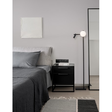 Sandy Black Metal & Aluminium White Opal Glass Switch On/Off LED 6 Watt 450Lm Samsung 1x3 Watt 200Lm 230 Volt 3200K IP20 Cabl