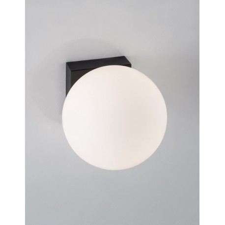 Sandy Black Metal & Aluminium White Opal Glass Switch On/Off LED 1x6 Watt 240 Volt 445Lm 3200K IP20 D: 12.5. W: 12.5 H: 14.5 cm 