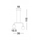Sandy Black Metal & Aluminium White Opal Glass LED 16 Watt 240 Volt 1030Lm 3200K IP20 L: 35 W: 12.5 H: 115 cm Adjustable heigh