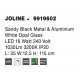 Sandy Black Metal & Aluminium White Opal Glass LED 16 Watt 240 Volt 1030Lm 3200K IP20 L: 35 W: 12.5 H: 115 cm Adjustable heigh