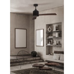 Fan Black Aluminium Black & Walnut Plywood D: 137.1 cm H: 38.2 cm 6 Speed Remote 52’’ Blade, DC 38 Watt AC220-240V 5041CFM 205R