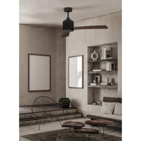 Fan Black Aluminium Black & Walnut Plywood D: 137.1 cm H: 38.2 cm 6 Speed Remote 52’’ Blade, DC 38 Watt AC220-240V 5041CFM 205R
