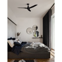 Fan White Aluminium White ABS D: 110 H: 31-43 cm 6 Speed Remote, 69cm Blade DC,AC220-240V 4500CFM 184RPM,11Kg Summer/Winter Func