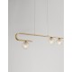 Clear Structured Glass & Brass Gold Steel LED G9 3x5 Watt 230 Volt IP20 Bulb Excluded L: 80 W: 10 H: 180 cm