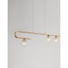 Clear Structured Glass & Brass Gold Steel LED G9 3x5 Watt 230 Volt IP20 Bulb Excluded L: 80 W: 10 H: 180 cm
