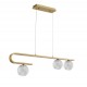 Clear Structured Glass & Brass Gold Steel LED G9 3x5 Watt 230 Volt IP20 Bulb Excluded L: 80 W: 10 H: 180 cm 