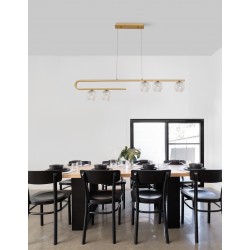 Clear Structured Glass & Brass Gold Steel LED G9 5x5 Watt 230 Volt IP20 Bulb Excluded L: 113 W: 10 H: 180 cm Adjustable Height 
