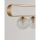 Clear Structured Glass & Brass Gold Steel LED G9 5x5 Watt 230 Volt IP20 Bulb Excluded L: 113 W: 10 H: 180 cm Adjustable Height 