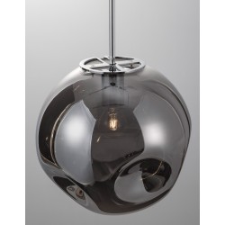 Chrome Metal Smoky Gray Glass LED E27 1x12 Watt 230 Volt IP20 Bulb Excluded D: 30 H1: 53 H2: 120 cm Adjustable height 
