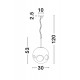 Chrome Metal Smoky Gray Glass LED E27 1x12 Watt 230 Volt IP20 Bulb Excluded D: 30 H1: 53 H2: 120 cm Adjustable height 