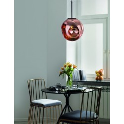 Matt Black Metal Copper Glass LED E27 1x12 Watt 230 Volt IP20 Bulb Excluded D: 30 H1: 53 H2: 120 cm Adjustable height 