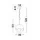 Matt Black Metal Copper Glass LED E27 1x12 Watt 230 Volt IP20 Bulb Excluded D: 30 H1: 53 H2: 120 cm Adjustable height 