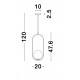 Opal Glass Brass Gold Metal LED G9 1x5 Watt 230 Volt IP20 Bulb Excluded L: 20 W: 15 H1: 47.6 H2: 120 cm Adjustable height 