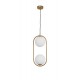 Opal Glass Brass Gold Metal LED G9 2x5 Watt 230 Volt IP20 Bulb Excluded L: 20 W: 15 H1: 47.6 H2: 120 cm Adjustable height 