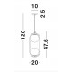 Opal Glass Brass Gold Metal LED G9 2x5 Watt 230 Volt IP20 Bulb Excluded L: 20 W: 15 H1: 47.6 H2: 120 cm Adjustable height 