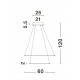 Not Dimmable Chrome Aluminium & Acrylic LED 74 Watt 230 Volt 4025Lm 3000K IP20 D: 60 H: 120 cm Adjustable Height & Rotating 