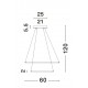 Not Dimmable Chrome Aluminium & Acrylic LED 74 Watt 230 Volt 4025Lm 3000K IP20 D: 60 H: 120 cm Adjustable Height & Rotating 