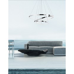 Not Dimmable Chrome Aluminium & Acrylic LED 129 Watt 230 Volt 6831Lm 3000K IP20 D: 80 H: 120 cm Adjustable Height & Rotating 