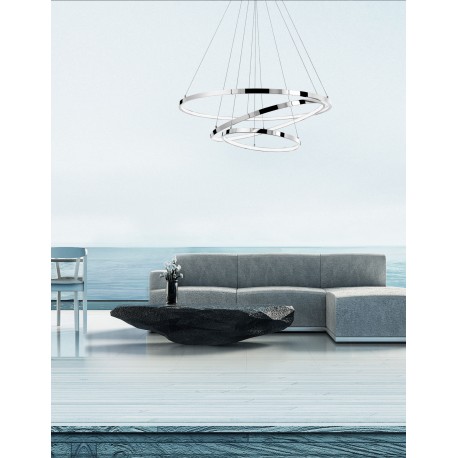 Not Dimmable Chrome Aluminium & Acrylic LED 129 Watt 230 Volt 6831Lm 3000K IP20 D: 80 H: 120 cm Adjustable Height & Rotating 