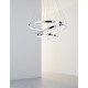 Not Dimmable Chrome Aluminium & Acrylic LED 129 Watt 230 Volt 6831Lm 3000K IP20 D: 80 H: 120 cm Adjustable Height & Rotating 